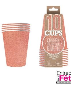 10 Gobelets à paillettes original cup – Rose Gold