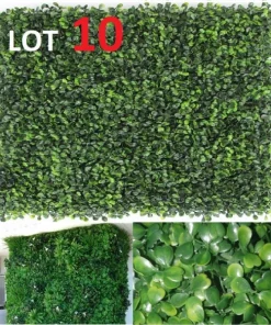 Mur Végétal Artificiel Vert UV 60x40cm MAZARA – Pack de 10 Panneaux