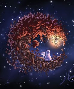 Le chat dans les étoiles – AFFICHE 20×20 cm ou 30×30 cm